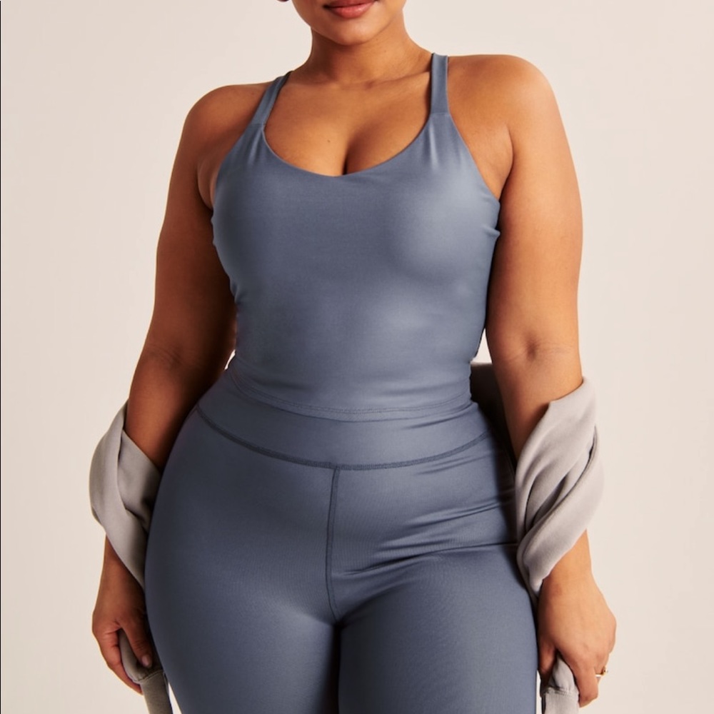 Abercrombie and Fitch Periwinkle Shimmer Workout Tank
